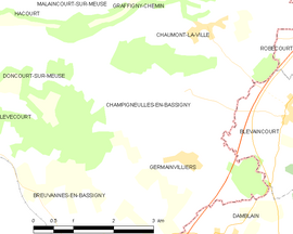 Mapa obce Champigneulles-en-Bassigny