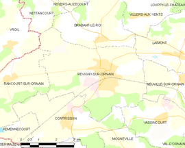 Mapa obce Revigny-sur-Ornain