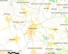 Mapa obce Carpentras