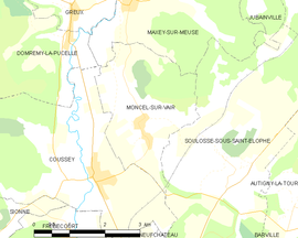 Mapa obce Moncel-sur-Vair