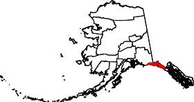 Map of Alaska highlighting Yakutat City and Borough.svg