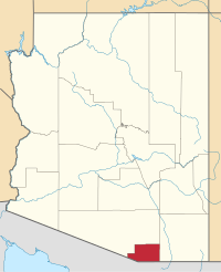 Locatie van Santa Cruz County in Arizona