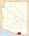 Harta statului Arizona indicând comitatul Santa Cruz