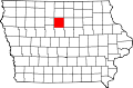 Map of Iowa highlighting Wright County.svg