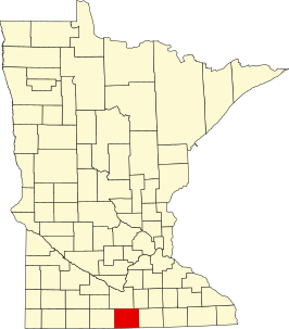 Locatie van Faribault County in Minnesota