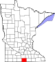 Map of Minnesota highlighting Faribault County.svg
