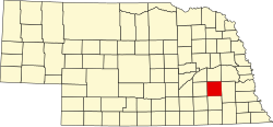 Karte von Seward County innerhalb von Nebraska