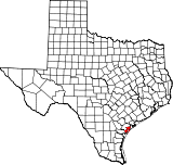 Map of Texas highlighting Aransas County.svg