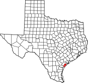 Map of Texas highlighting Aransas County.svg