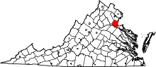 Harta e Stafford County në Virginia