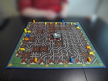 A three-player game of Metro in the middle of play.