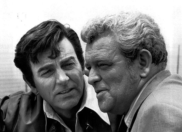 Connors with Eddie Egan in a publicity photo for Mannix, 1972