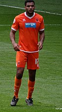 Addison playing for Blackpool in 2015. Miles Addison.jpg