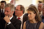 Minister Juca Ferreira is received by the Ambassador of Belgium Claude Misson, Prince Philippe and Princess Mathild at the Embassy of Belgium in Brasília (20 May 2010)