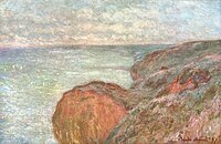 On the Cliff near Dieppe, Overcast Skies Monet w1468.jpg