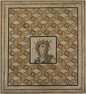 Roman mosaic floor panel of stone, tile, and glass, from a villa near Antioch in Roman Syria. second century AD Mosaic floor panel - Google Art Project.jpg