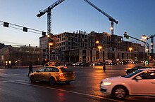 Moscow, Bolotnaya Street, construction of Tsaryov Sad building (31801858575).jpg