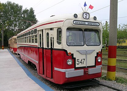 вагон МТВ-82, основной тип трамвая в городе в 1950-х — 1960-х гг. В Казани ни один не сохранился