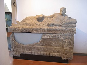 Etruscan tomb sarcophagus