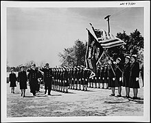 Graduation Review at Naval Training School, Milledgeville, GA, April 1943 NH 97530 - Milledgeville GA Yeoman Graduation Review (April 1943).jpg