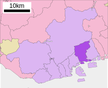 Location of Nada-ku in Kobe Nada-ku in Kobe City.svg