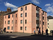 A block of flats built on the site of the Pleasance Church following its demolition in 1982 New Arthur Street.jpg