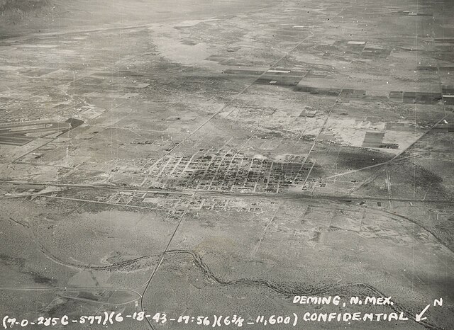 Aerial view of Deming in 1943