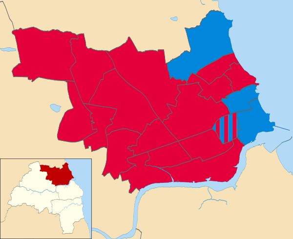 Map showing the results of the 2021 North Tyneside Metropolitan Borough Council election