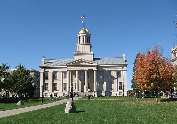 The Old Capitol dome is used as a letterhead for the University of Iowa.