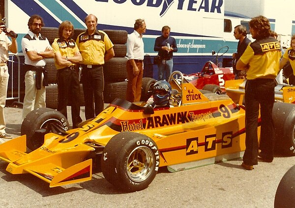 Stuck seated in an ATS D2 at the 1979 Monaco Grand Prix