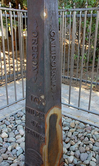 The California side of the marker Oregon-California Side.JPG