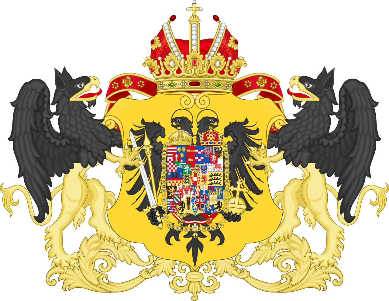 Peuples et Nations - 1830 - Page 7 1280px-Ornamented_Coat_of_Arms_of_Leopold_II_and_Francis_II%2C_Holy_Roman_Emperors.svg