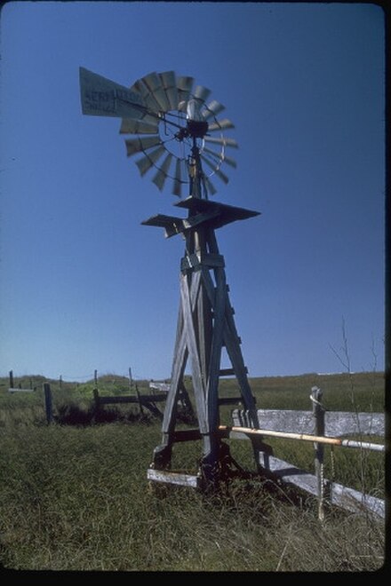 Wind wheel and wind pump on Padre Island, Texas