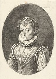 Portret van Renata van Lotharingen, hertogin van Beieren, Johann Sadeler (I), 1588 - 1595.jpg