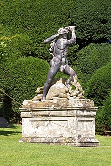 The Hercules statue which stood originally in the Water Garden Powis Castle 2016 054.jpg