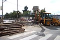 Čeština: Rekonstrukce tramvajové trati na pražském Palackého náměstí v srpnu 2007 English: Reconstruction of tram track in Prague, Palackého náměstí square, august 2007