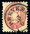 5 soldi issue 1864 (perf.9½), MiV21