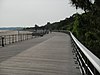 Boardwalk at the beachfront at Sunken Meadow State Park.