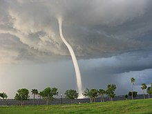 Tornadic waterspout on 15 July 2005 off the coast of Punta Gorda, Florida, caused by a severe thunderstorm. Punta Gorda waterspout.jpg