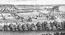 Amtshof Radolfshausen auf einem Merian-Stich um 1654