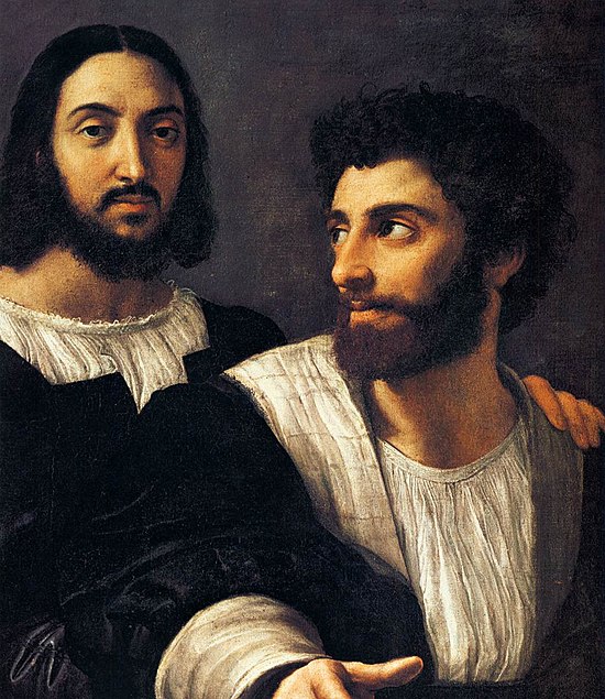 Raffaello: autoritratto con un amico, 1518