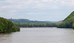 Susquehanna River Railroad bridge over the Susquehanna River north of Catawissa.JPG