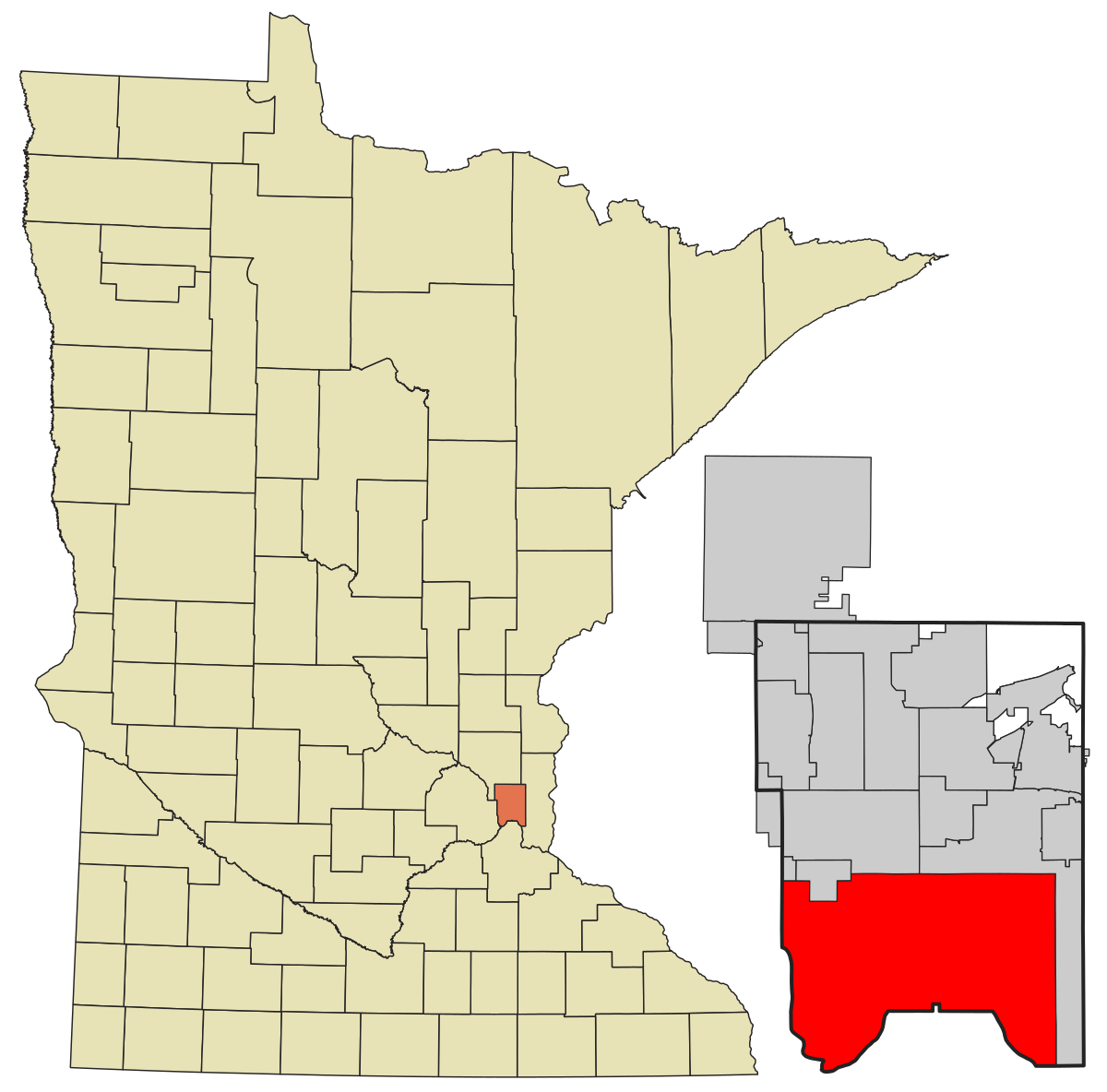 Ficheiro:Ramsey County Minnesota Incorporated and Unincorporated