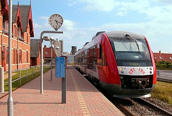 Regionstrain, a local train at Faxe Ladeplads Station.