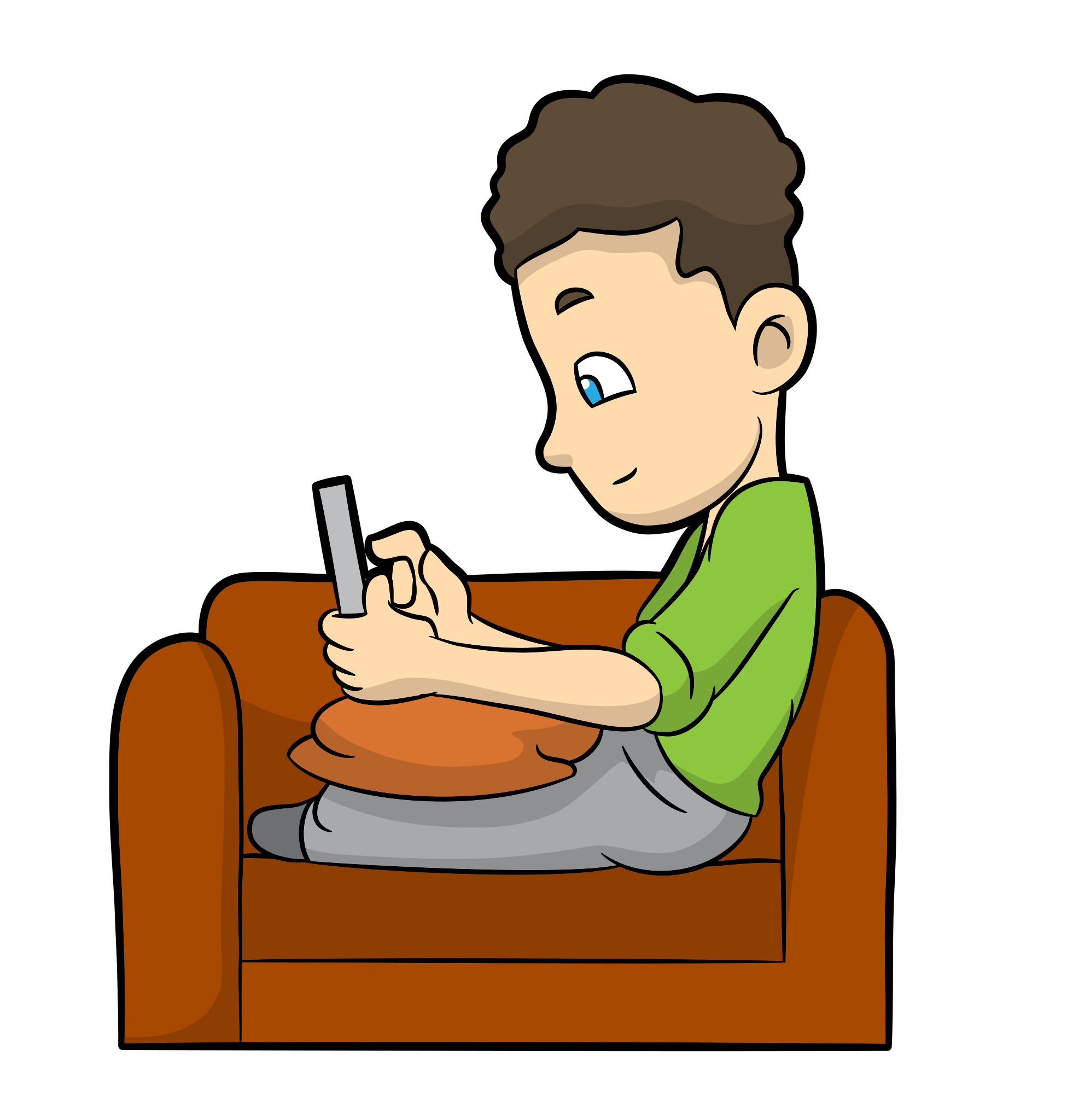 Download File Relaxed Cartoon Guy Using His Phone At Home Svg Wikimedia Commons