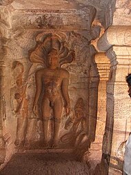 Relief of Jain Tirthankara Parshvanath in the Badami cave temple no.4.jpg