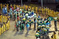 Athletes gather in the stadium during the closing ceremony of the 2007 Pan American Games. Rio 2007 closing ceremony 6.jpg