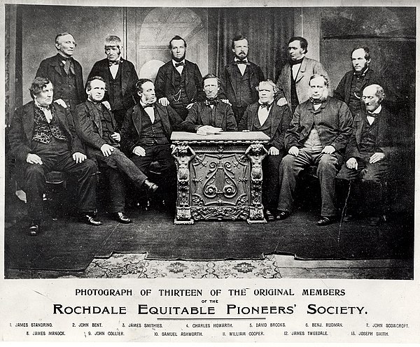 The Rochdale Society of Equitable Pioneers was established in 1844 and defined the modern cooperative movement.
