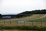 English: Northern extremity of the runway 06/24 at Luxembourg-Findel International Airport.