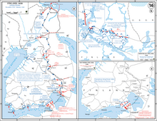 "Three diagrams where the History Department of the United states Military Academy has presented first major assaults in December, battle of Suomussalmi in January and the Karelian Isthmus assault in February–March."